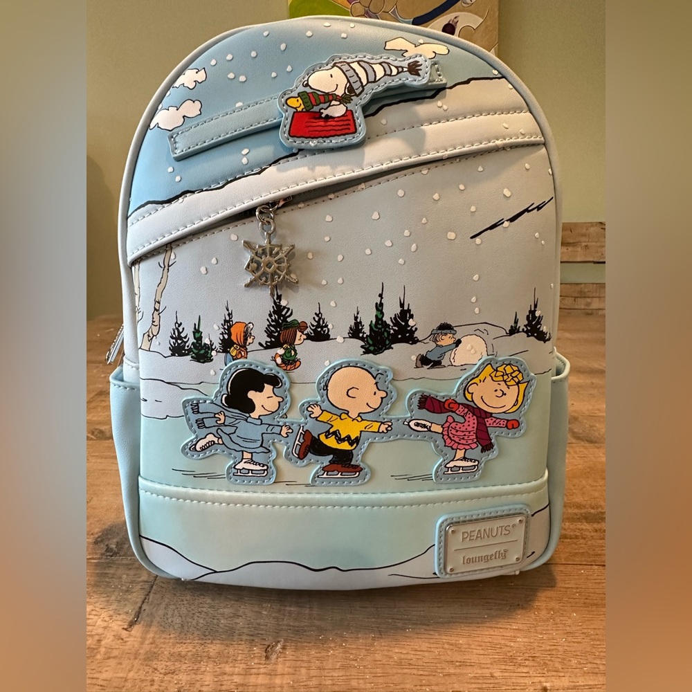 Peanuts Ice Skating Mini Backpack NWT - image 1